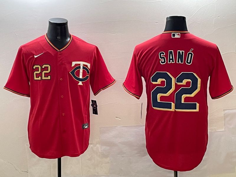 Men Minnesota Twins #22 Sano Red Game 2025 Nike MLB Jersey style 3->oakland athletics->MLB Jersey